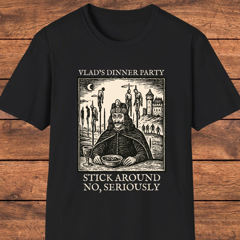 Vlad the Impaler Shirt, Gothic Medieval T-Shirt, Dark Humor Tee, Vampire Art