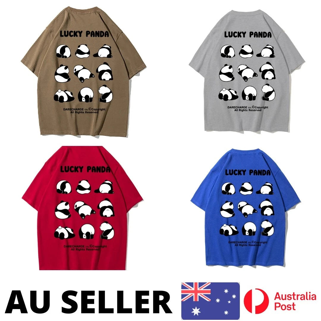 9 Postures Of Giant Pandas Shirt  Print Boy Tee Kawaii - AU Stock