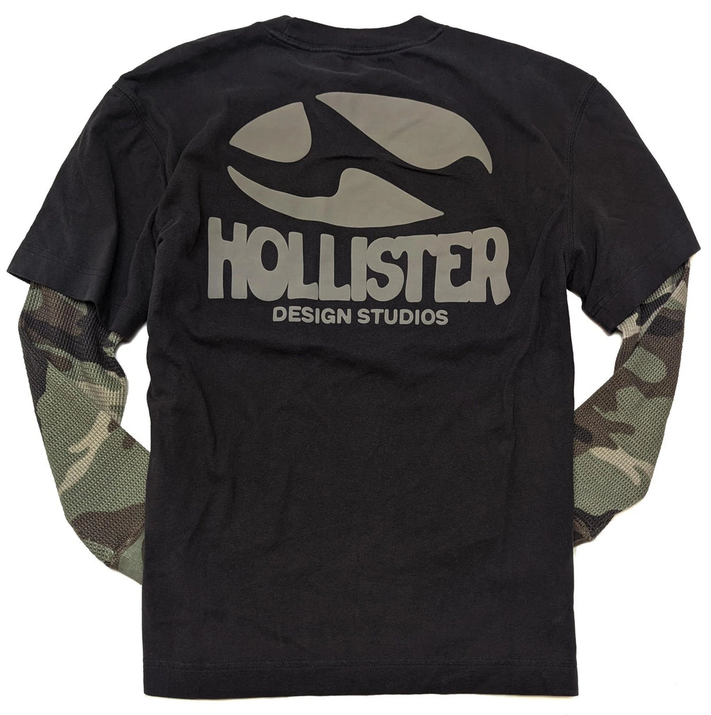 Hollister Men's Layered 2-in-1 Long-Sleeve Graphic Tee (Relaxed Fit) HOM-7R