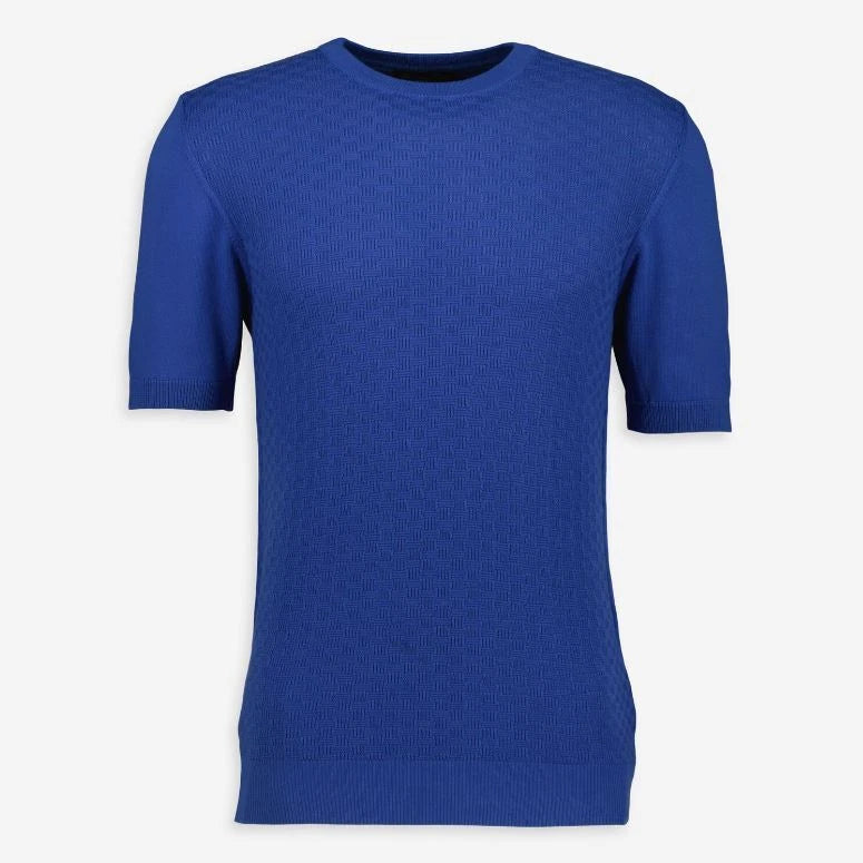 Lorenzo Magni t-shirt/jumper knitted, criss-cross front, cotton, Made in Italy