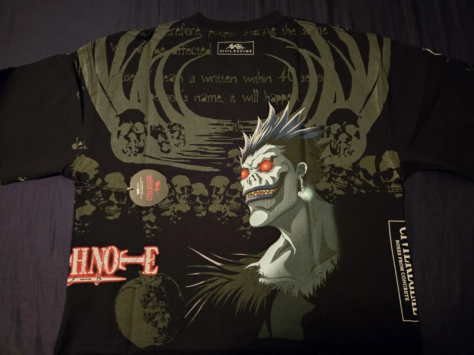 CivilRegime Ryuk's Fatal Stare "Side By Side" Dungeon Tee in Black 2XL