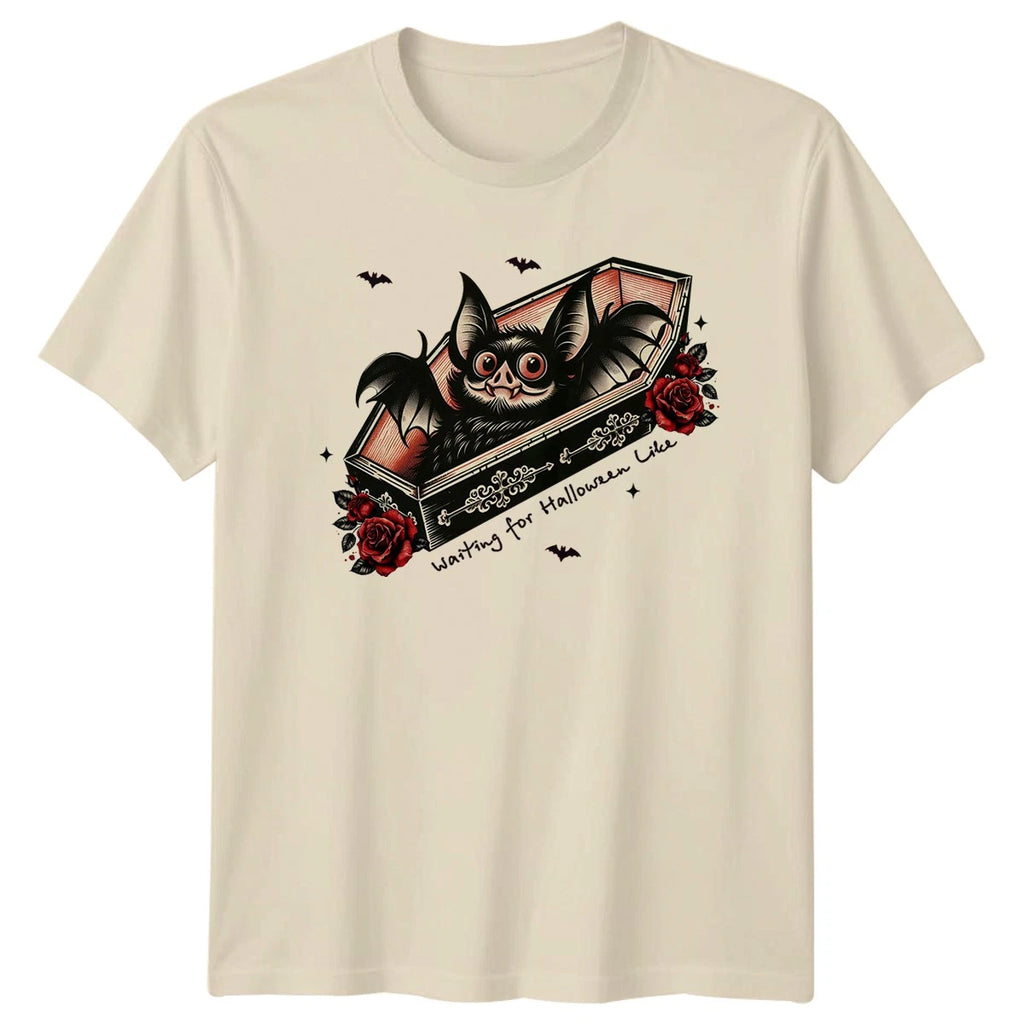 Waiting For Halloween Like T-Shirt Gothic Bat Halloween Gift For Him And Her