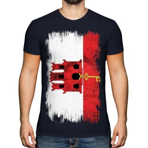 Gibraltar Grunge Flag T-Shirt Football Jersey Gift Clothing Jersey