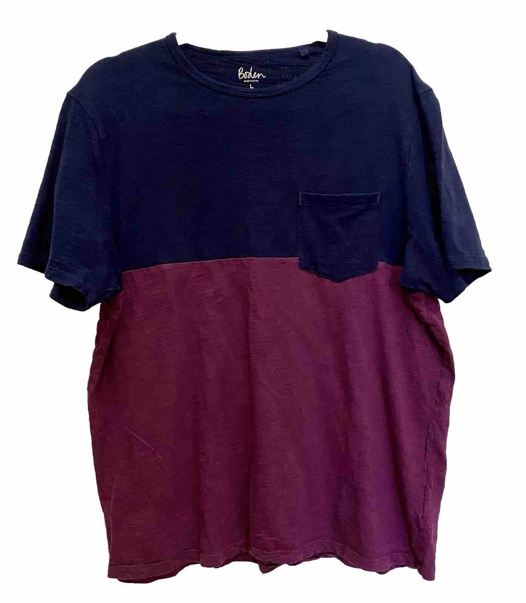 Boden Color Block Pocket Tee Men’s L Cotton Hipster 90’s Grunge