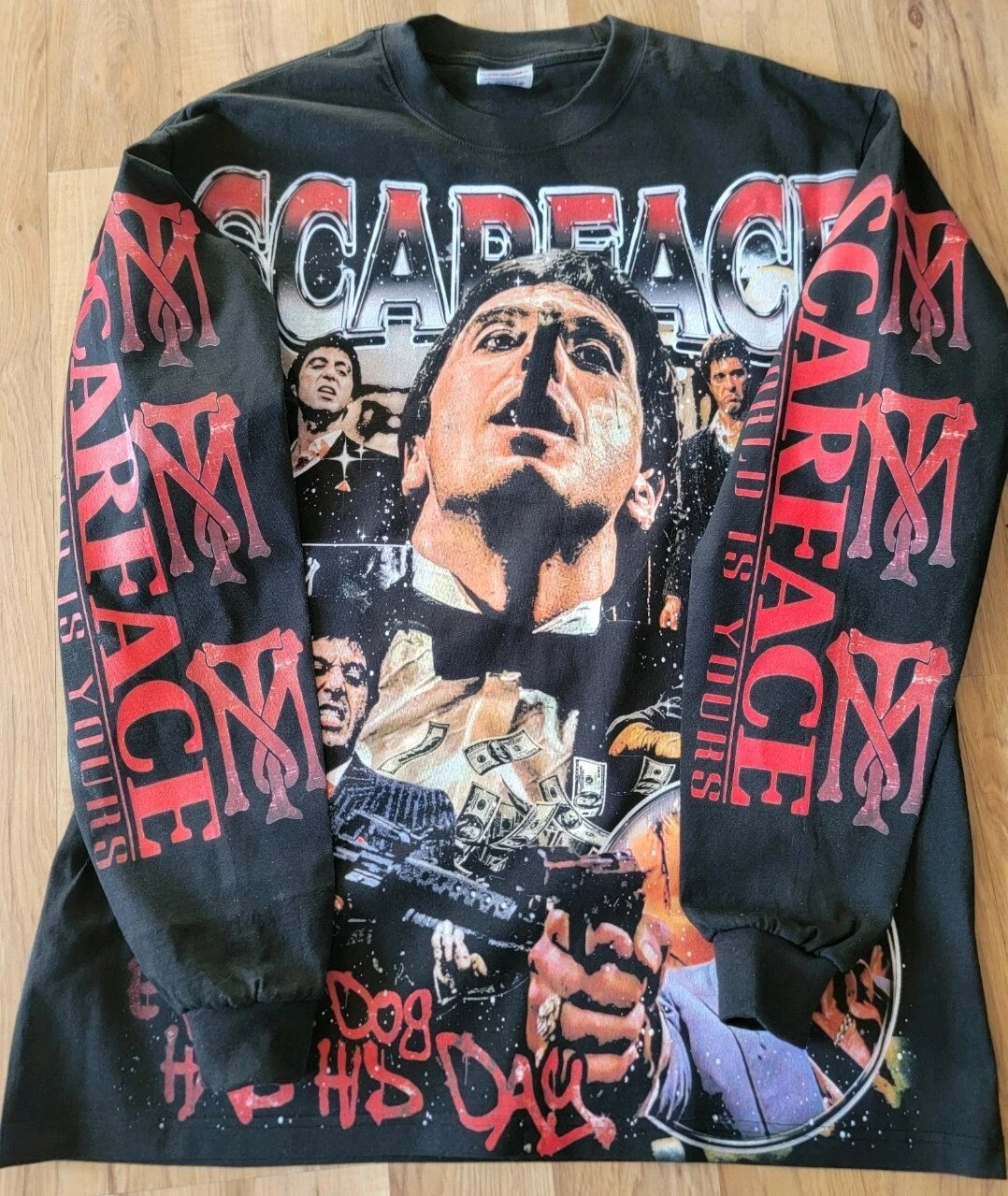 SCAREFACE LONG SLEEVE MODERN ON SHAKA HEAVYWEIGHT T SHIRT