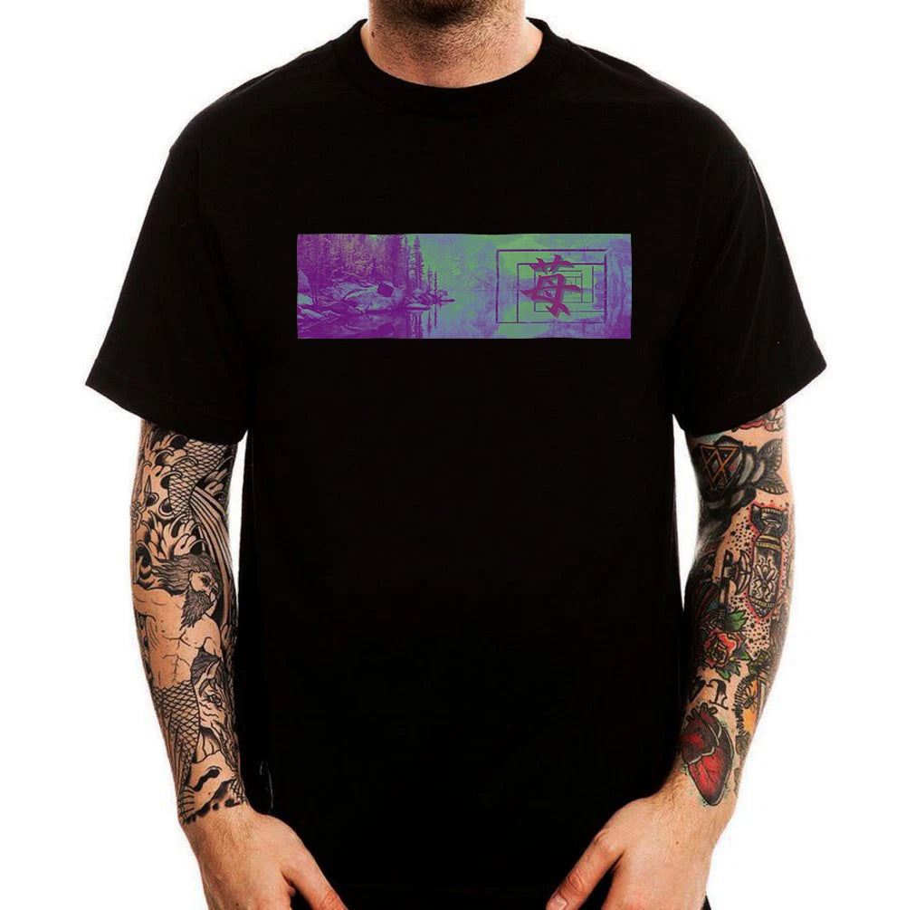 Vaporwave Japanese Lake Forest Beautiful Aesthetics Printed Cotton Men's T-Shirt