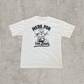 Beer vintage style T-shirt with back graphic in White. Size L.