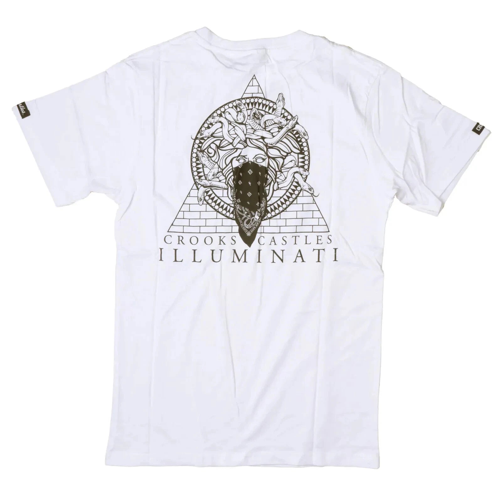 "Crooks & Castles Illuminati White T-Shirt: Cutting Edge Streetwear for Men"