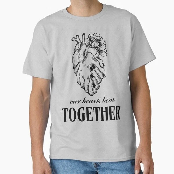 Black and White Heart Modern Love Typography  T-Shirt Made in US/AUS Size S-2XL