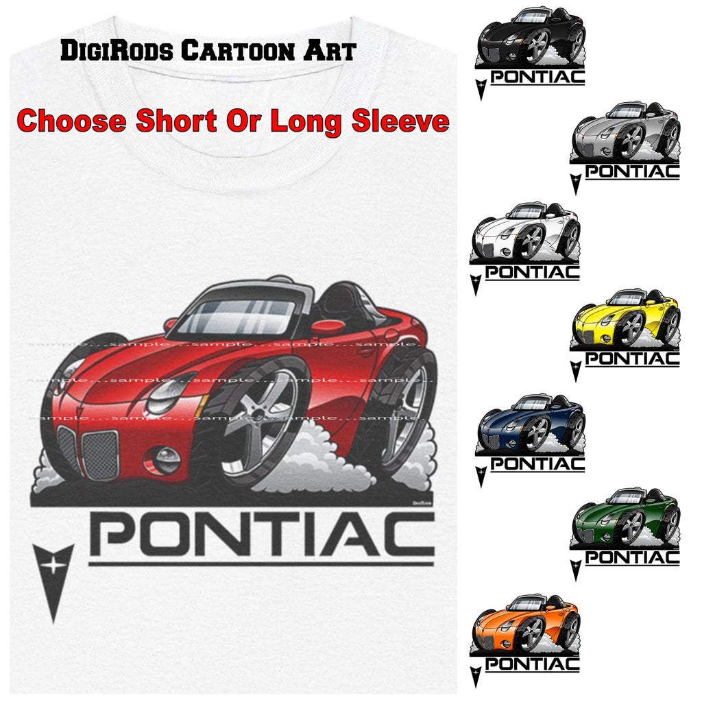 DigiRods Pontiac Solstice Convertible Colors Model Cartoon Car White T Shirt