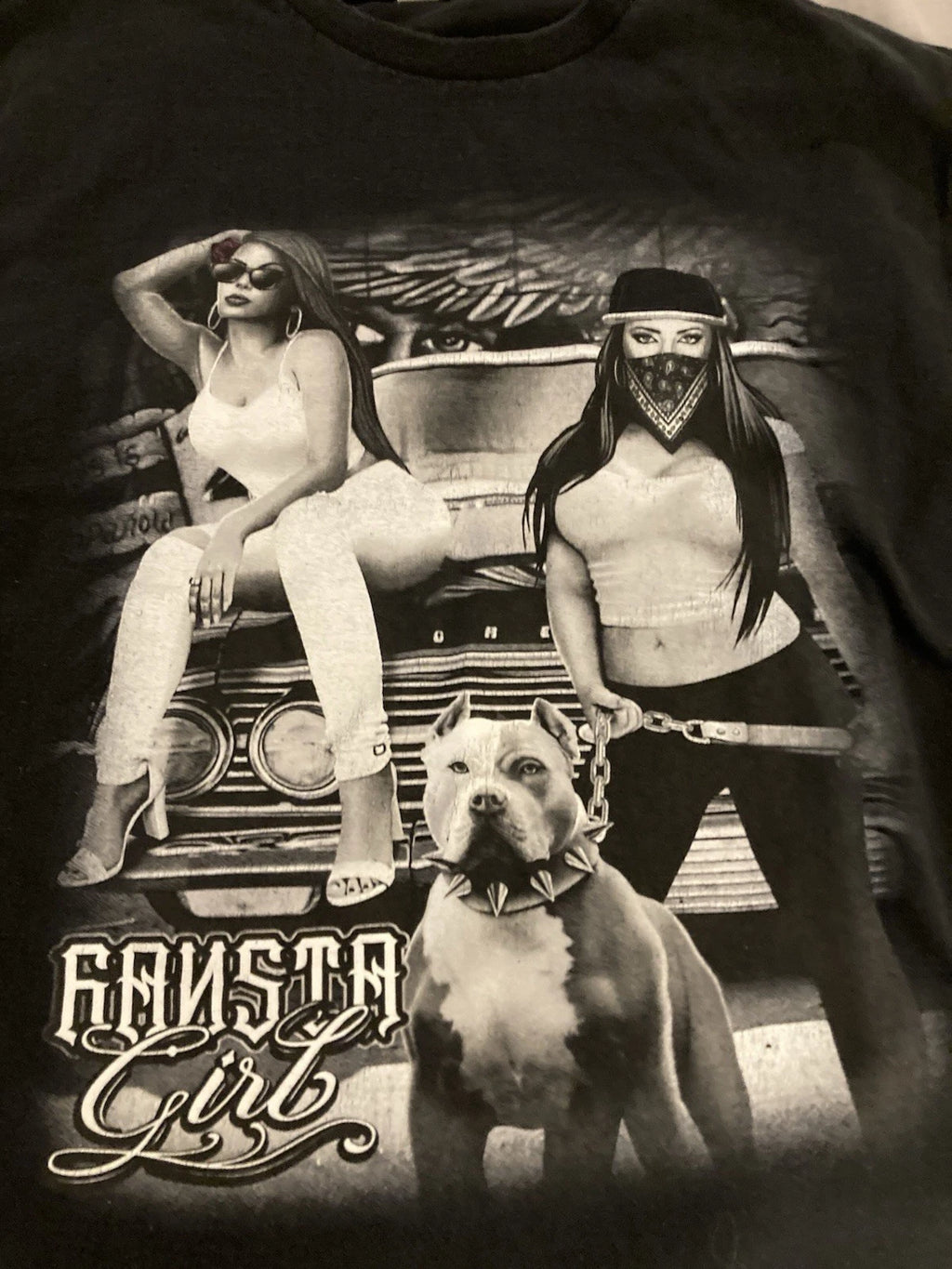 Gangsta Girl Graphic Tee Size Large Street Style Pitbull Chola Baddie