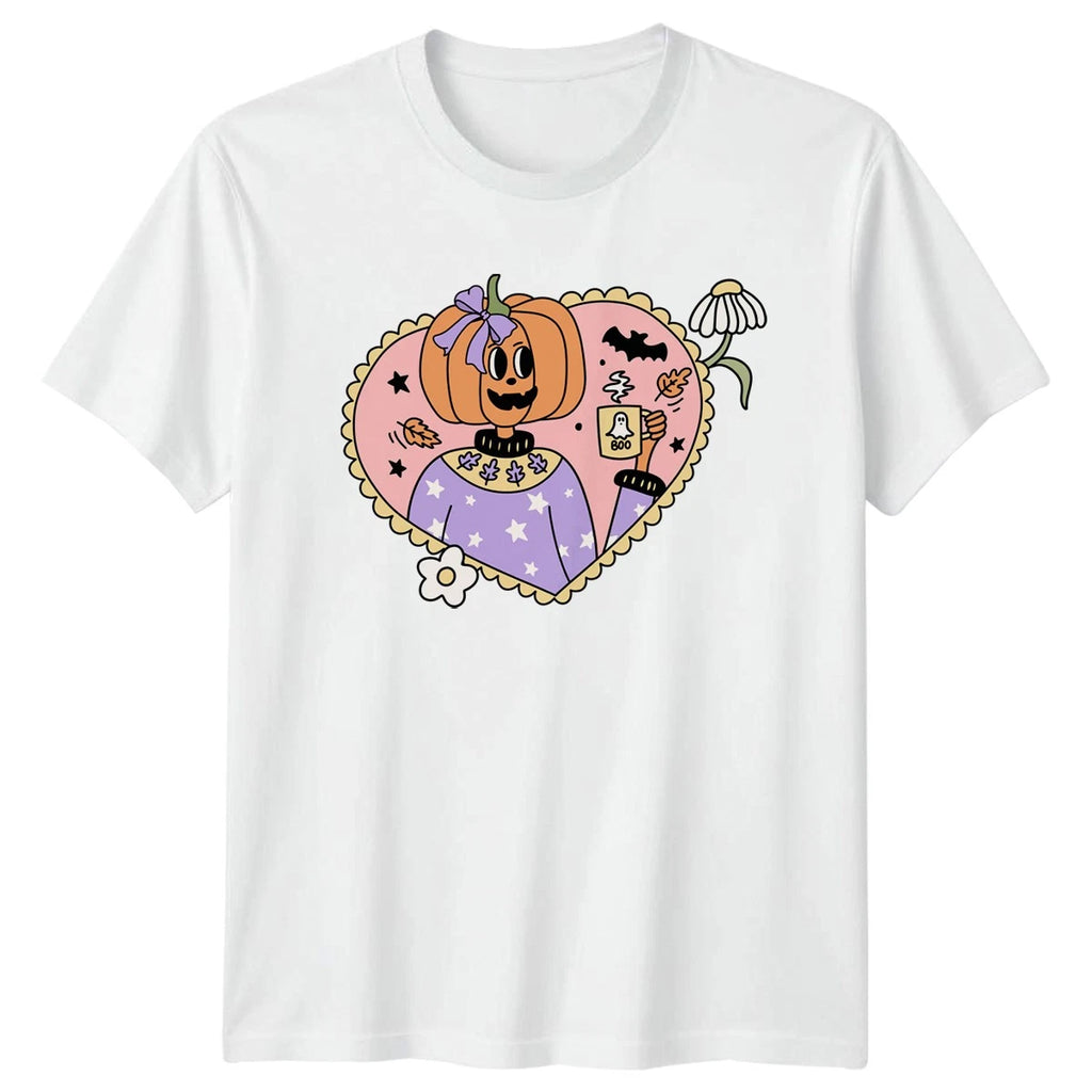 Cute Pumpkin Head T-Shirt Halloween Kawaii Pastel Gothic Gift For Him And Her