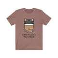 Cats & Coffee purr fect tshirt, Unisex Jersey Short Sleeve Tee