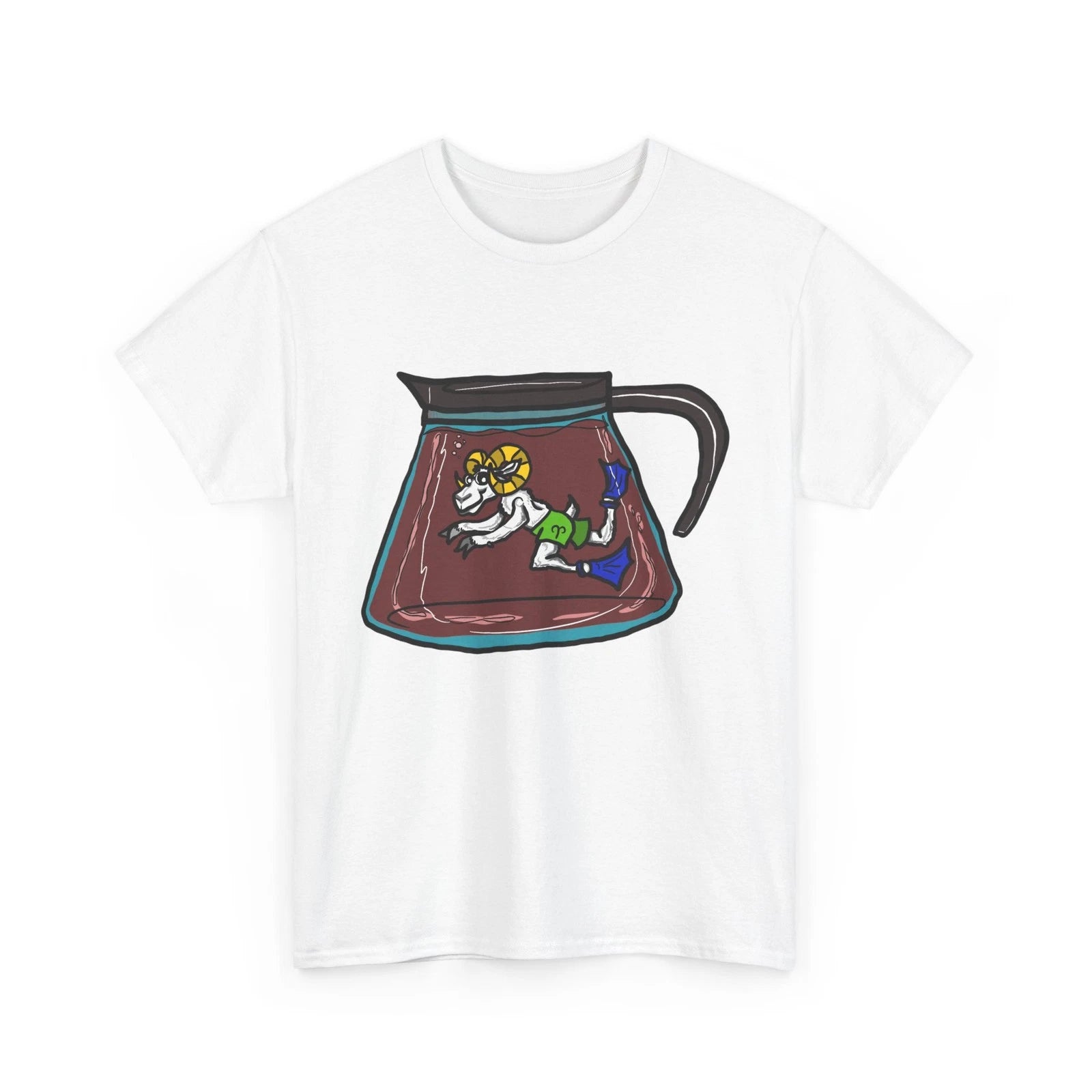 Aries, Coffee Swimming Ram T-Shirt