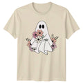 Floral Ghost Womens T-Shirt Boho Ghost Halloween Halloween Gift For Her