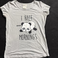 I Hate Mornings Sleepy Lazy Present Gift Panda Womens  T-Shirt Small