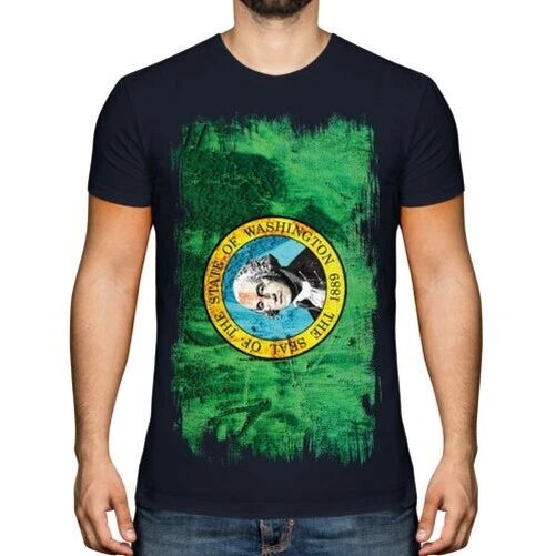 Washington State Flag Grunge Mens T-Shirt Washingtonian T-Shirt