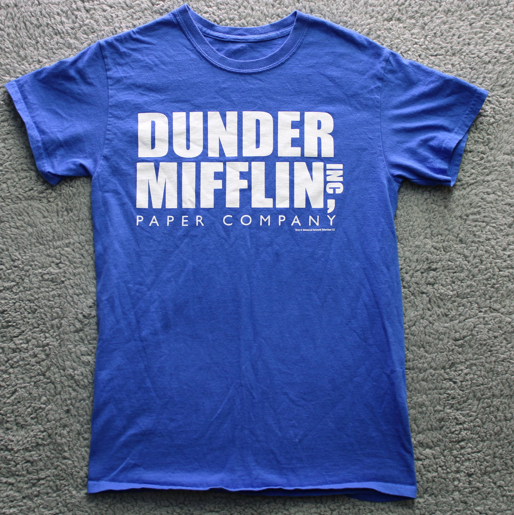 Dunder Mifflin The Office Men's T-Shirt Blue Size L