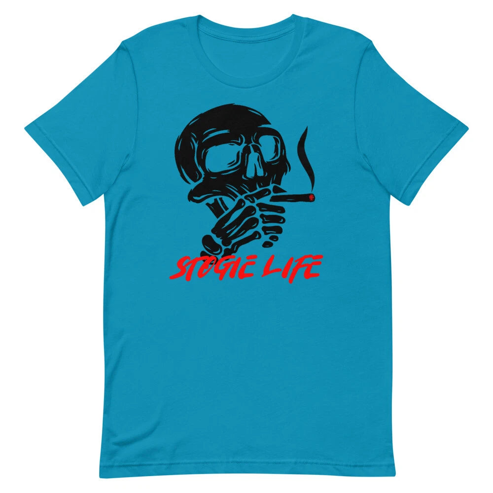 Stogie Life Smoking Skull Short-Sleeve Unisex T-Shirt