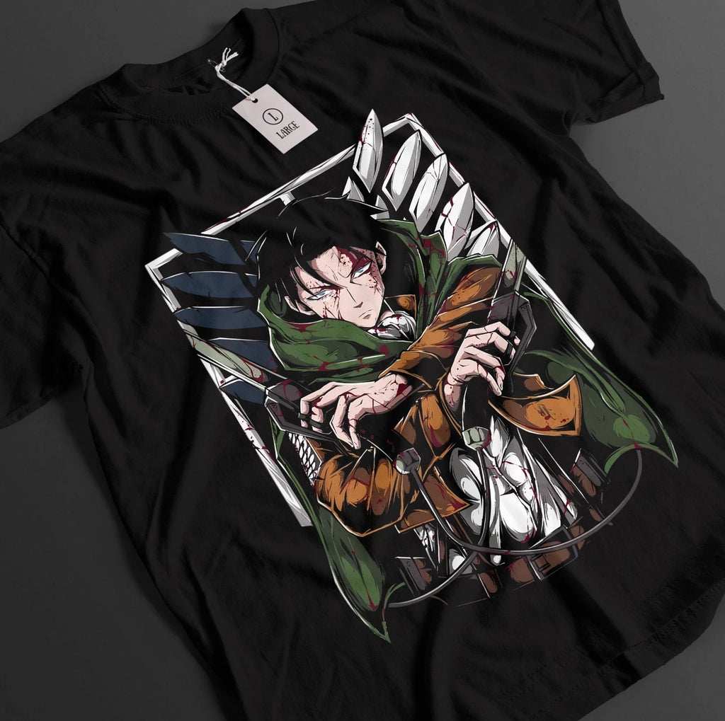 Attack On Titan Shirt Levi Ackerman Tshirt AOT T-Shirt Anime Unisex Graphic Tee