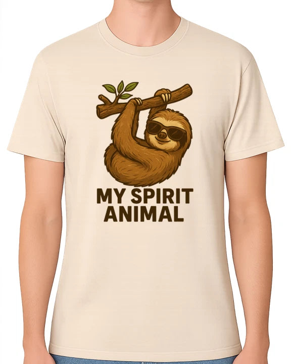My Spirit Animal Cool Sloth Graphic Unisex T-Shirt Funny Lazy Vibes Tee