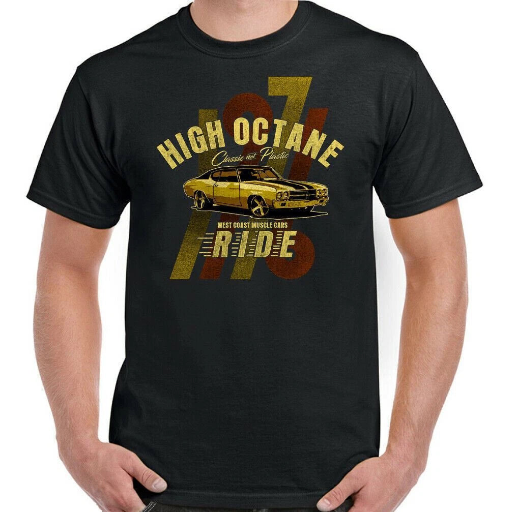 High Octane Mens Funny Car Enthusiast T-Shirt Classic Motor Rally Parts Muscle