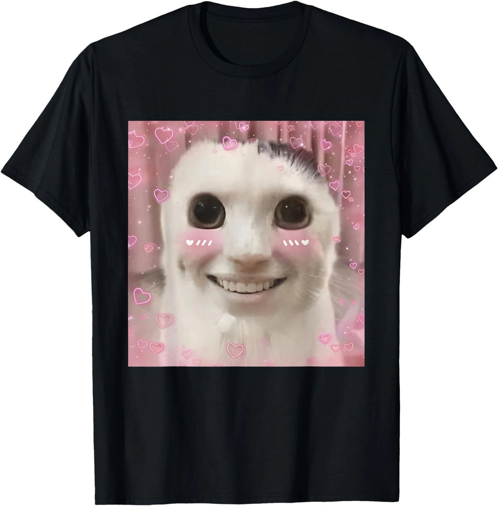 Goofy Ahh Cat Meme Dank Cursed Weirdcore Cringey Banana Cat T-Shirt