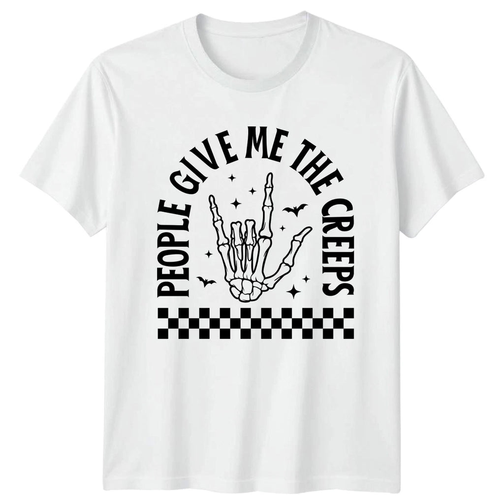 People Give Me The Creeps T-Shirt Introvert Halloween Horror Gift For Him
