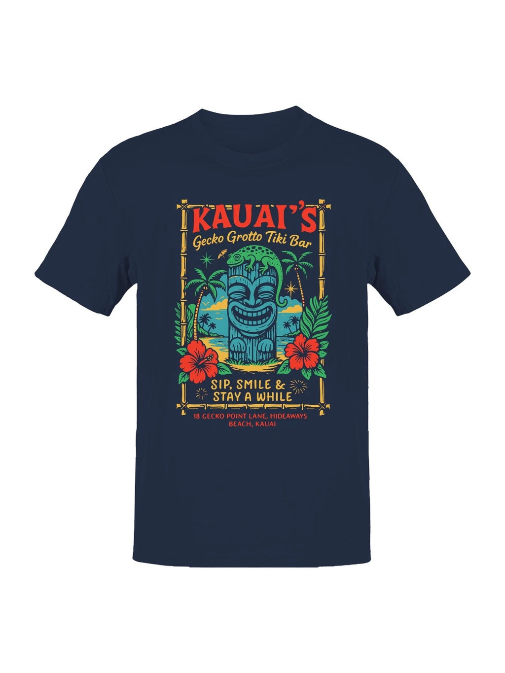 Kauai's Gecko Grotto Tiki Bar Design Men's T-shirt
