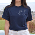 Coffee and skin care pocket Unisex T-shirt Esthetician tee Black Navy Dark Heath