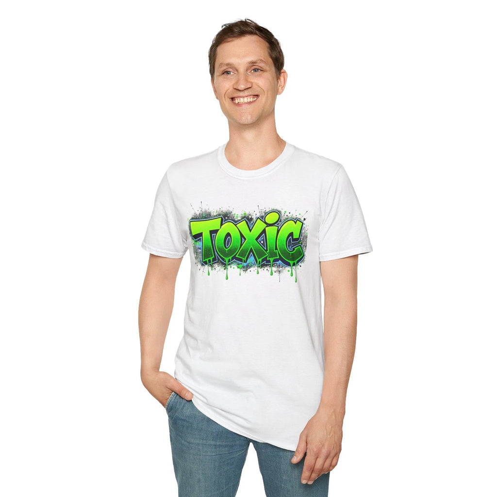 Summer T-shirt Toxic Graffiti T-Shirt  Neon Green Drip Street Art