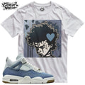 Shirt To Match 4 TEX Denim Worn Blue Unisex Tee Sneaker Shirt Afro Shirt