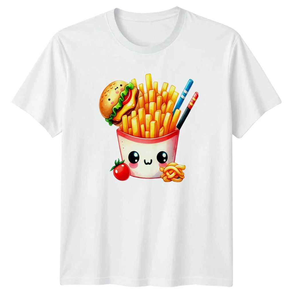Adorable Kawaii French Fries Burger T-Shirt Kawaii Food Fast Food Birthday Gift