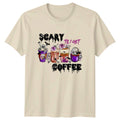 Scary Til I Get Coffee Womens T-Shirt Halloween Coffee Halloween Gift For Her