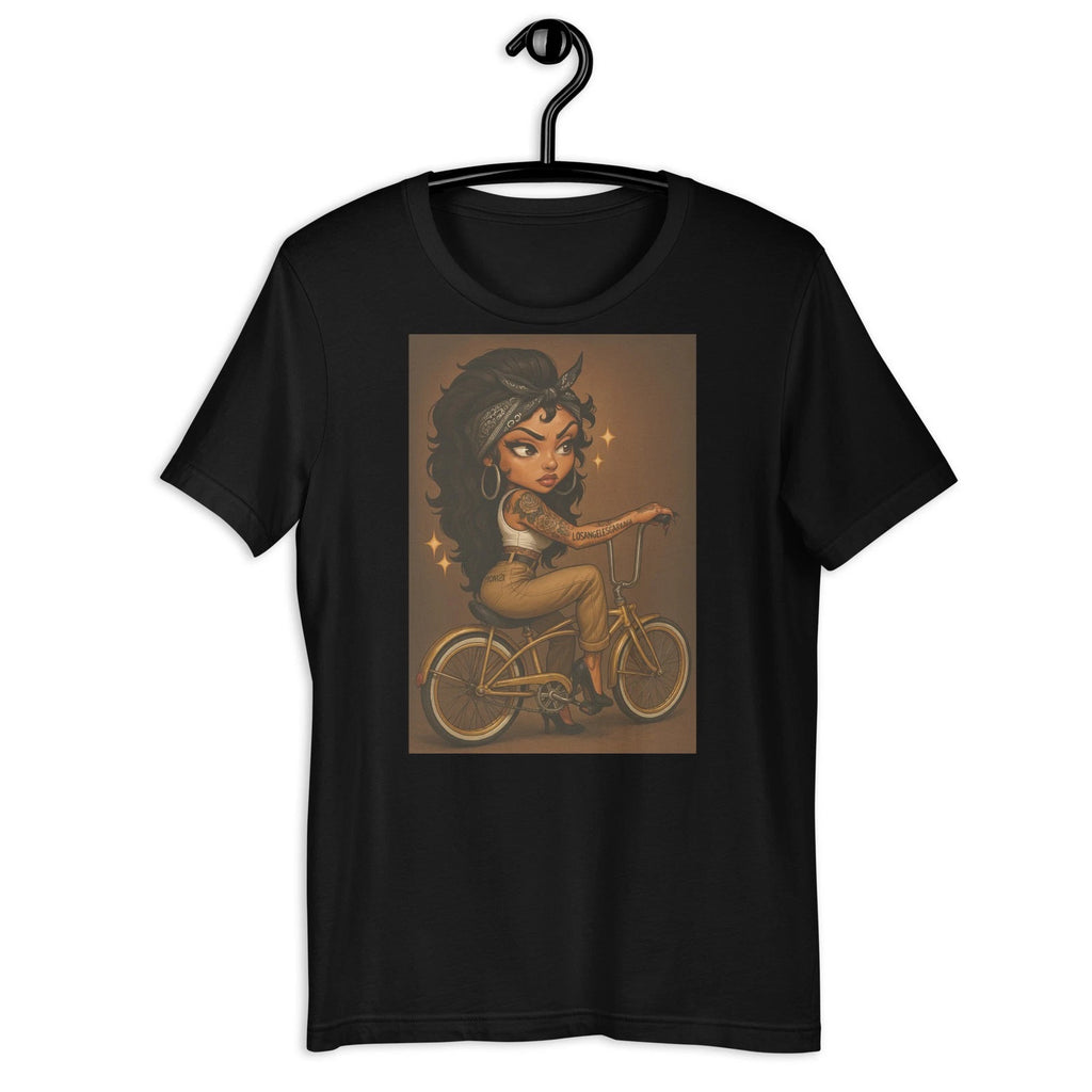 Chola Lowrider Bike Cartoon Girl Urban Street Style Graphic T-Shirt