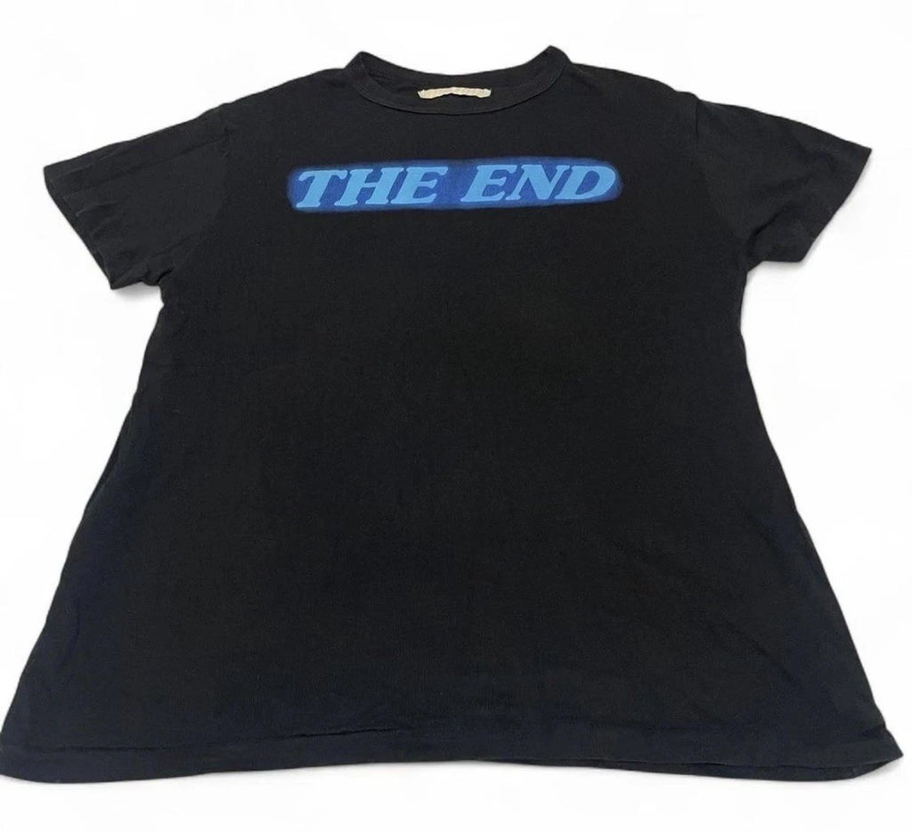 Off-White Men Oversized “THE END” Tee Size S Black Streetwear Virgil Abloh Rare