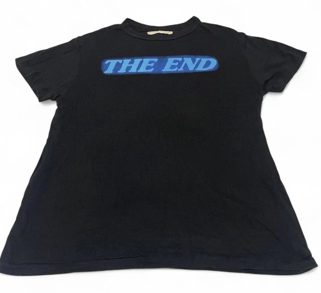 Off-White Men Oversized “THE END” Tee Size S Black Streetwear Virgil Abloh Rare
