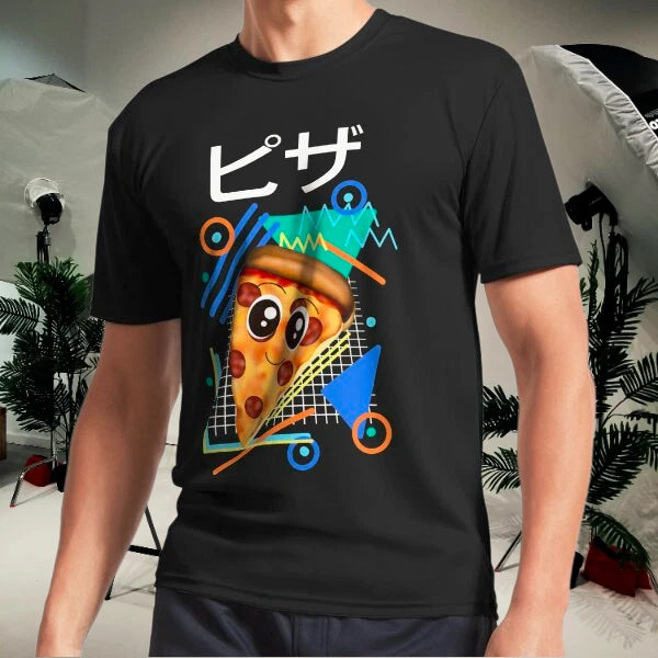 Kawaii Japanese Pizza, 90s Kawaii Pizza Logo Men's T-Shirt Funny Size S to 5XL