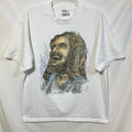 Vintage Laughing Jesus T-Shirt Large Religious Tee Throne in Heaven Psalms 2:4 L