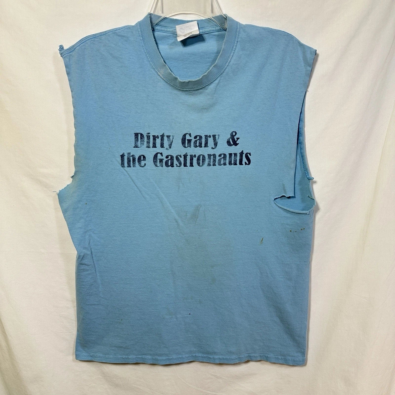 Distressed Dirty Gary & the Gastronauts Thrashed T-Shirt Grunge Medium Punk Tee