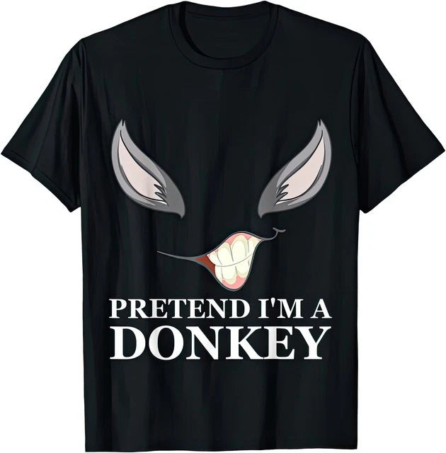 Pretend Im A Donkey Funny Halloween Cool Lazy Men Women Graphic T Shirt