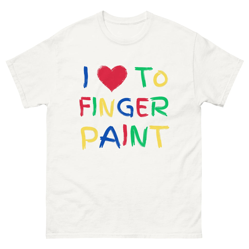 I Love To Finger Paint Couple Valentine day Cute Heart love T-Shirt