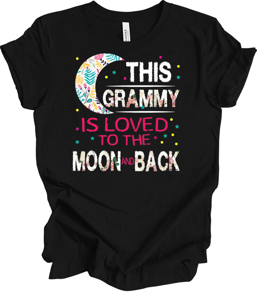 Grammy Moon and Back Shirt Floral Grandma Gift from Grandkids Boho Moon Tee
