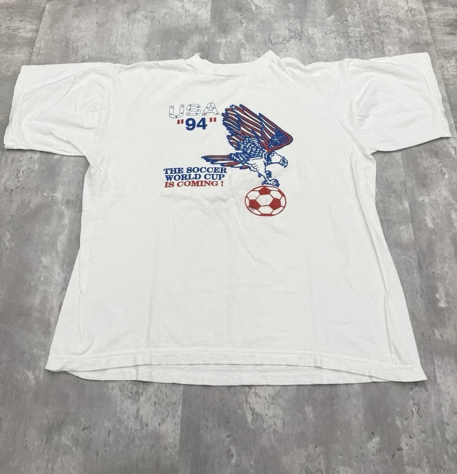 Vintage USA 1994 Soccer World Cup Unisex T-Shirt Eagle Graphic Full Size