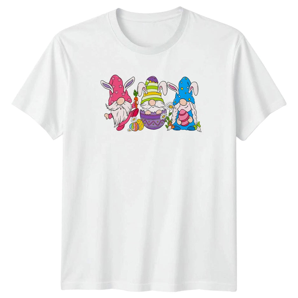 Three Cute Gnomes Wearing Bunny T-Shirt Gnomes Easter Easter Gift