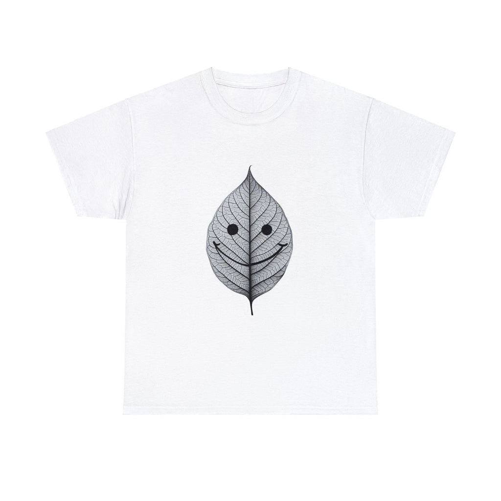 Minimalist Ink Pen Drawing T Shirt Nature Lover Happy Leaf Streetwear Hiking Tee
