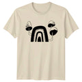 Boho Mushroom Rainbow Abstract Art T-Shirt Whimsical Fungi Nature Lovers