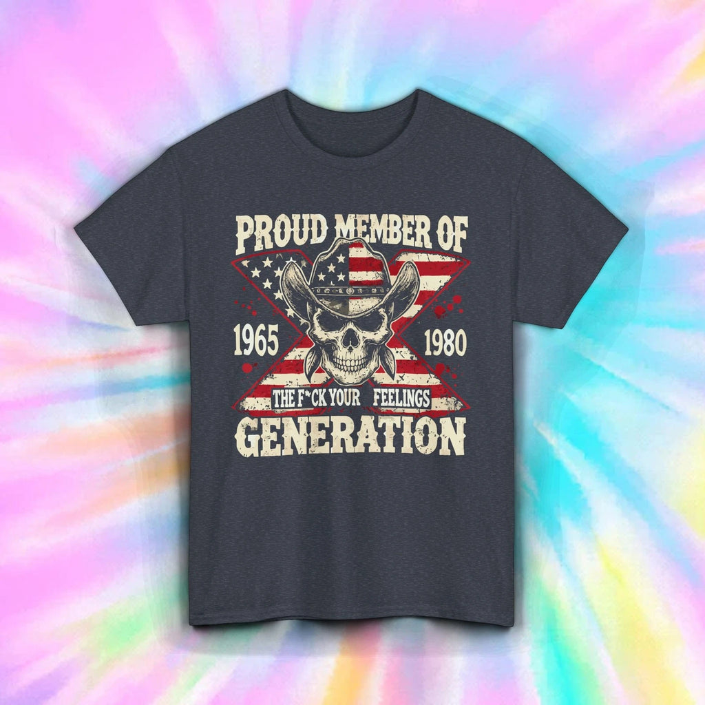 Gen X Shirt Proud Member Funny 1965 1980 F Feelings Patriotic Skull Tee S-5XL