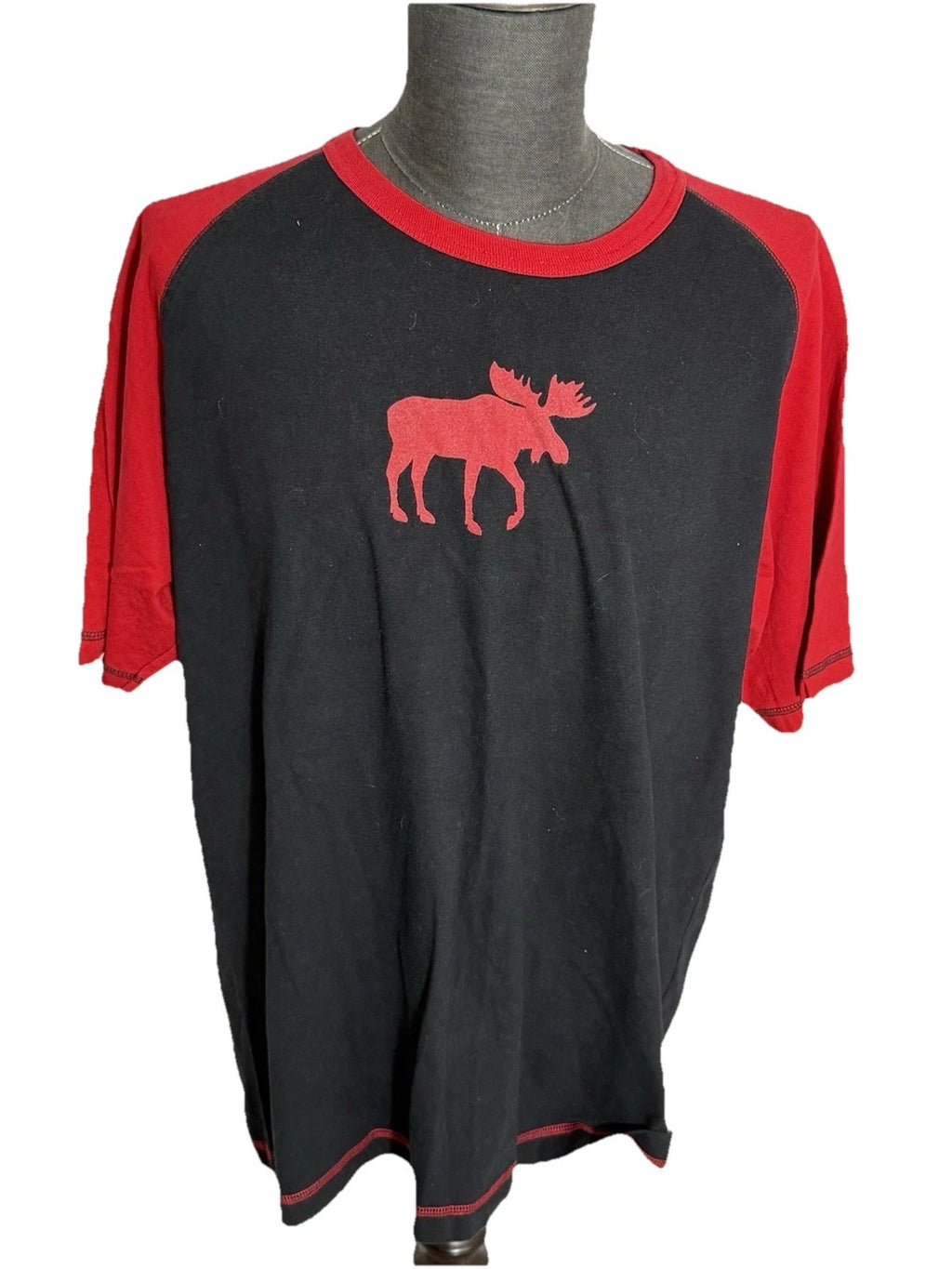 LAZY ONE Classic Moose TEE T SHIRT Sz Mens XL Black and Red EUC Fast Shipping