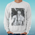 Felpa Man Light Sweater Light Grey " Rambo Film Movie Cult Vintage "